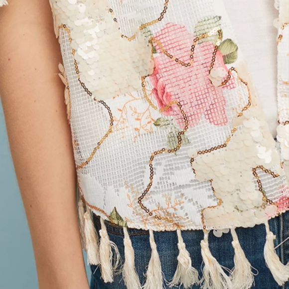 RARE Anthropologie Traffic People Rosie Sequin Kimono - Picture 8 of 8